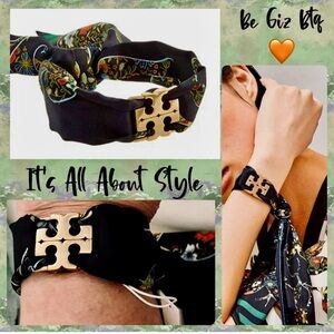 🆕 Tory Burch Authentic Kira Scarf Wrap Bracelet Color Brass / Sacred Floral